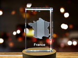 France 3D Engraved Crystal 3D Engraved Crystal Keepsake/Gift/Decor/Collectible/Souvenir A&B Crystal Collection