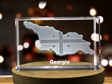 Georgia 3D Engraved Crystal 3D Engraved Crystal Keepsake/Gift/Decor/Collectible/Souvenir A&B Crystal Collection