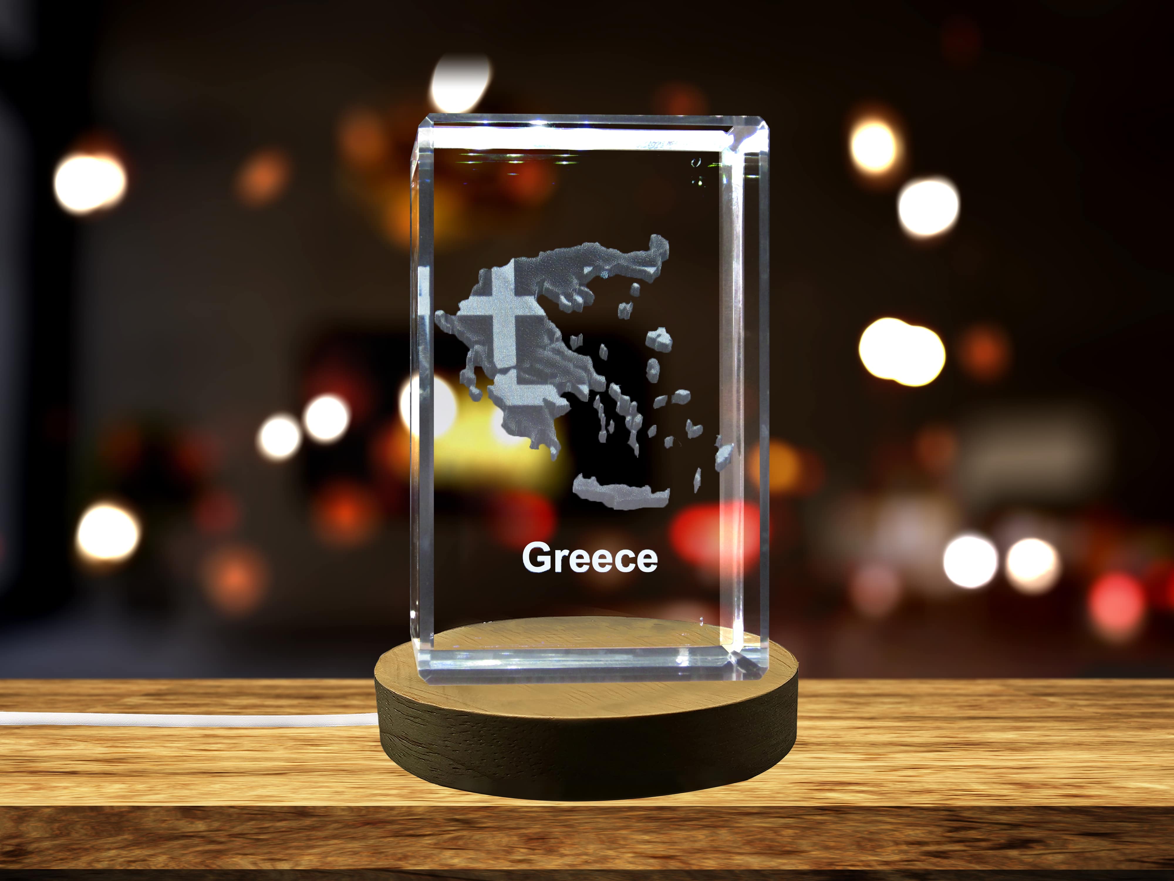 Greece 3D Engraved Crystal 3D Engraved Crystal Keepsake/Gift/Decor/Collectible/Souvenir A&B Crystal Collection