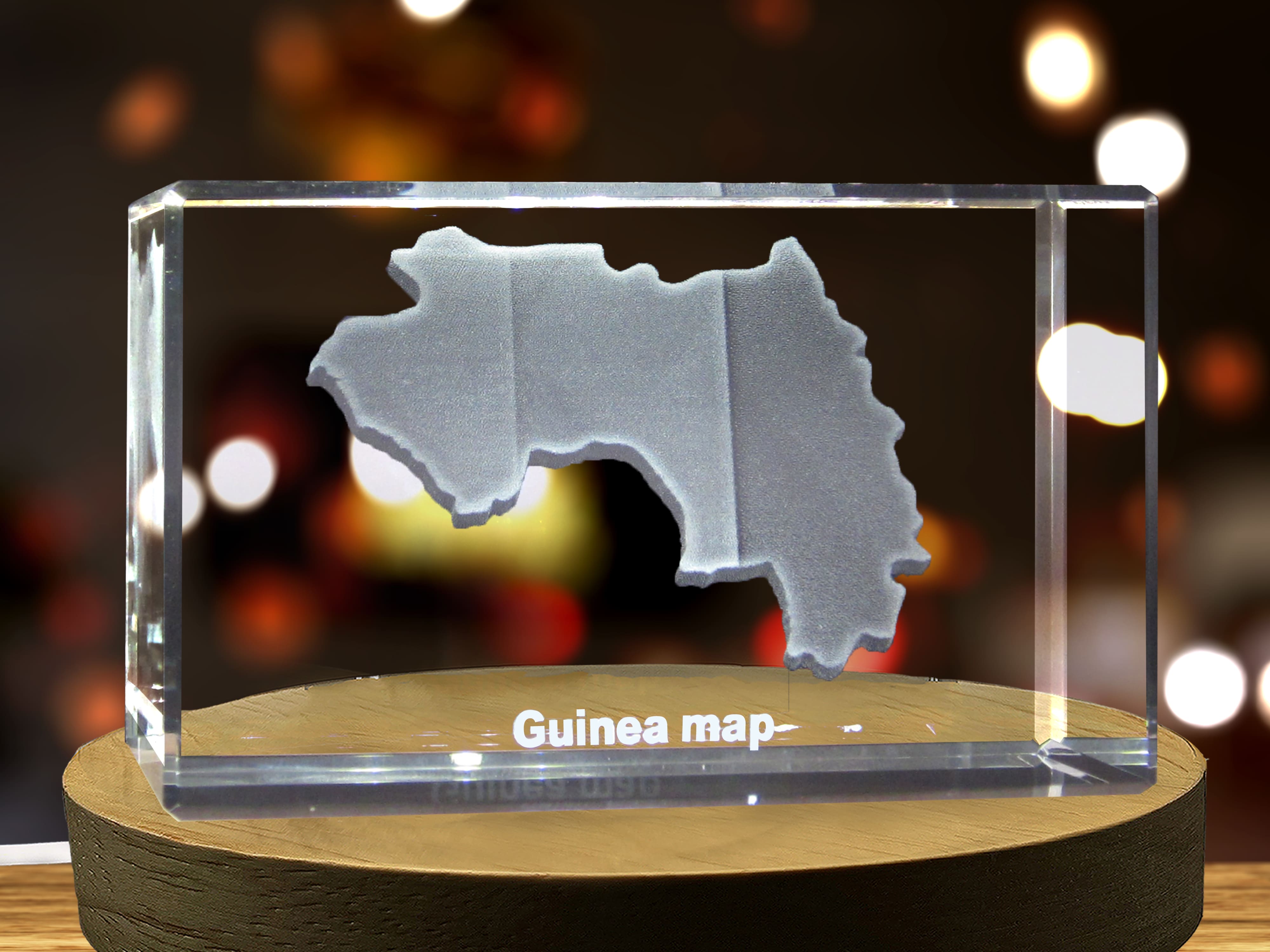 Guinea 3D Engraved Crystal 3D Engraved Crystal Keepsake/Gift/Decor/Collectible/Souvenir A&B Crystal Collection