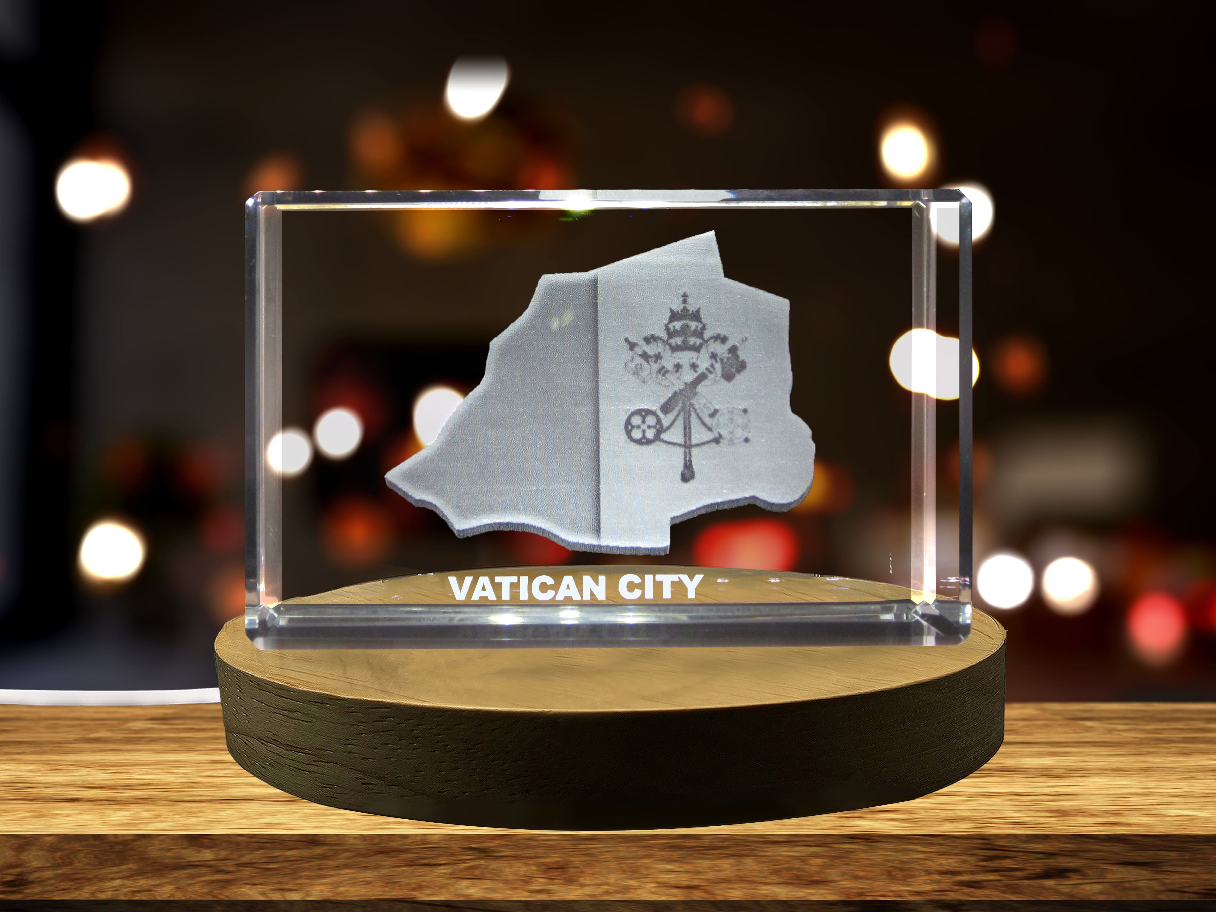 Holy See (Vatican City) 3D Engraved Crystal 3D Engraved Crystal Keepsake/Gift/Decor/Collectible/Souvenir A&B Crystal Collection