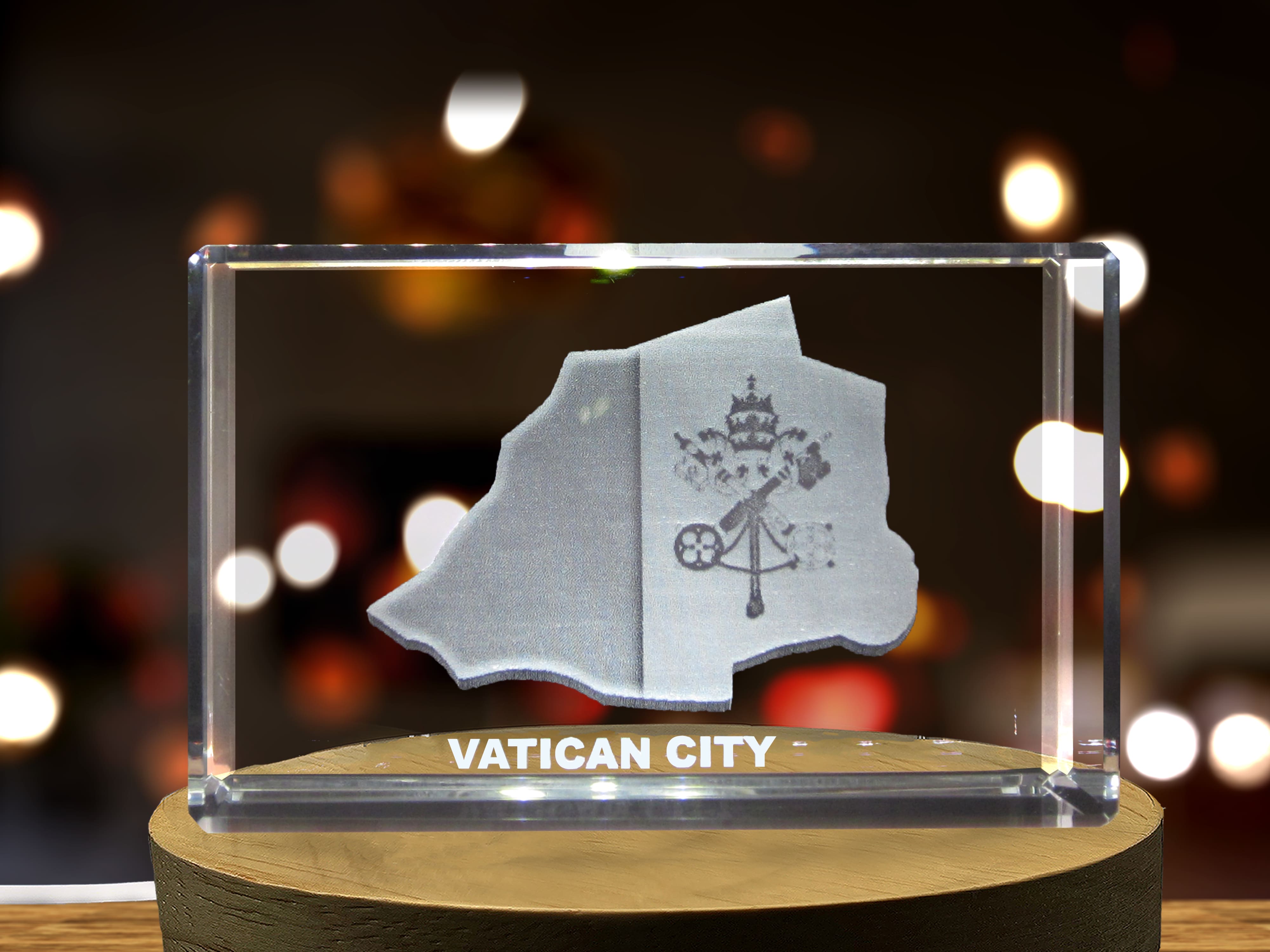 Holy See (Vatican City) 3D Engraved Crystal 3D Engraved Crystal Keepsake/Gift/Decor/Collectible/Souvenir A&B Crystal Collection