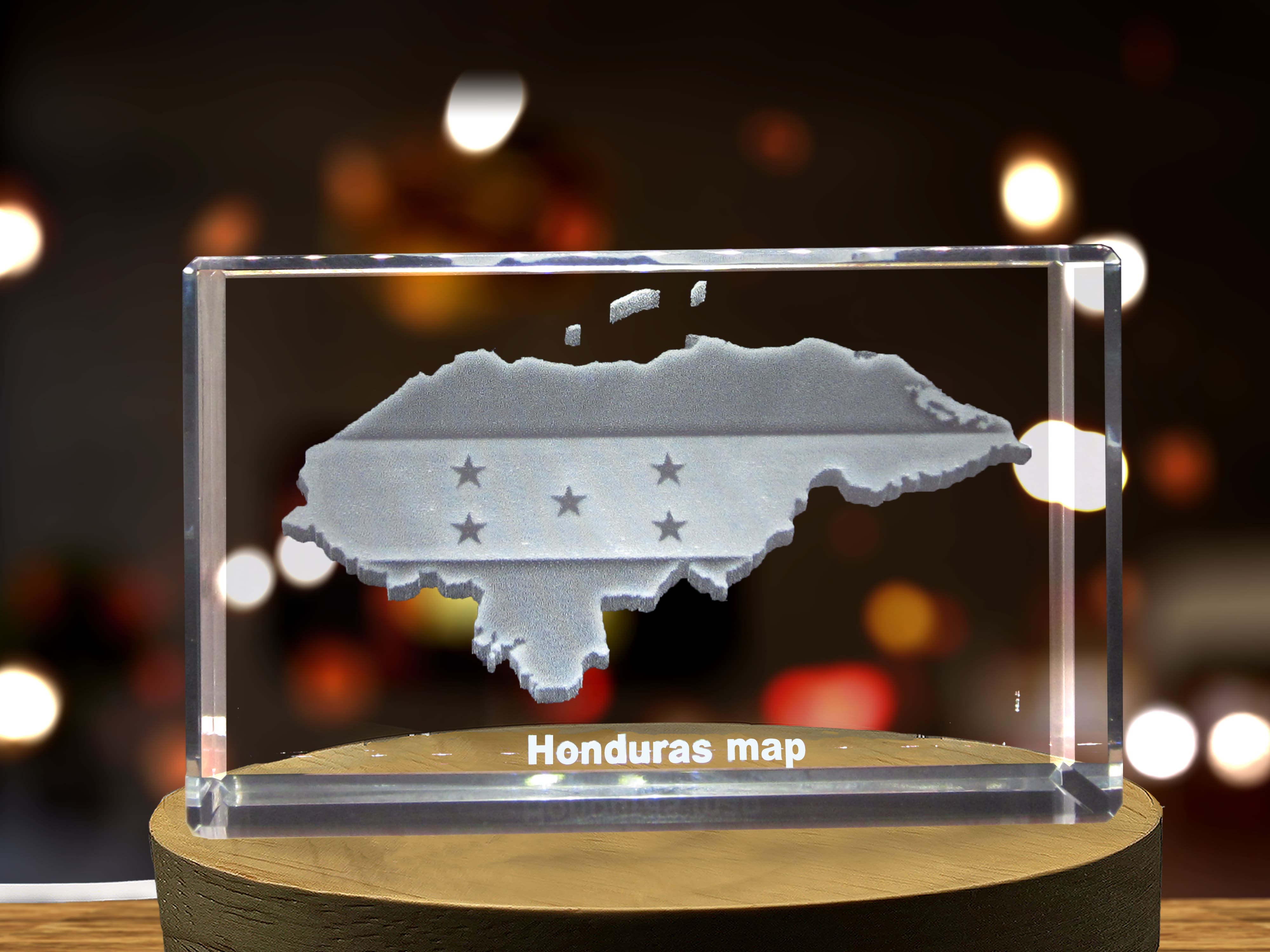Honduras 3D Engraved Crystal 3D Engraved Crystal Keepsake/Gift/Decor/Collectible/Souvenir A&B Crystal Collection