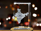 India 3D Engraved Crystal 3D Engraved Crystal Keepsake/Gift/Decor/Collectible/Souvenir A&B Crystal Collection