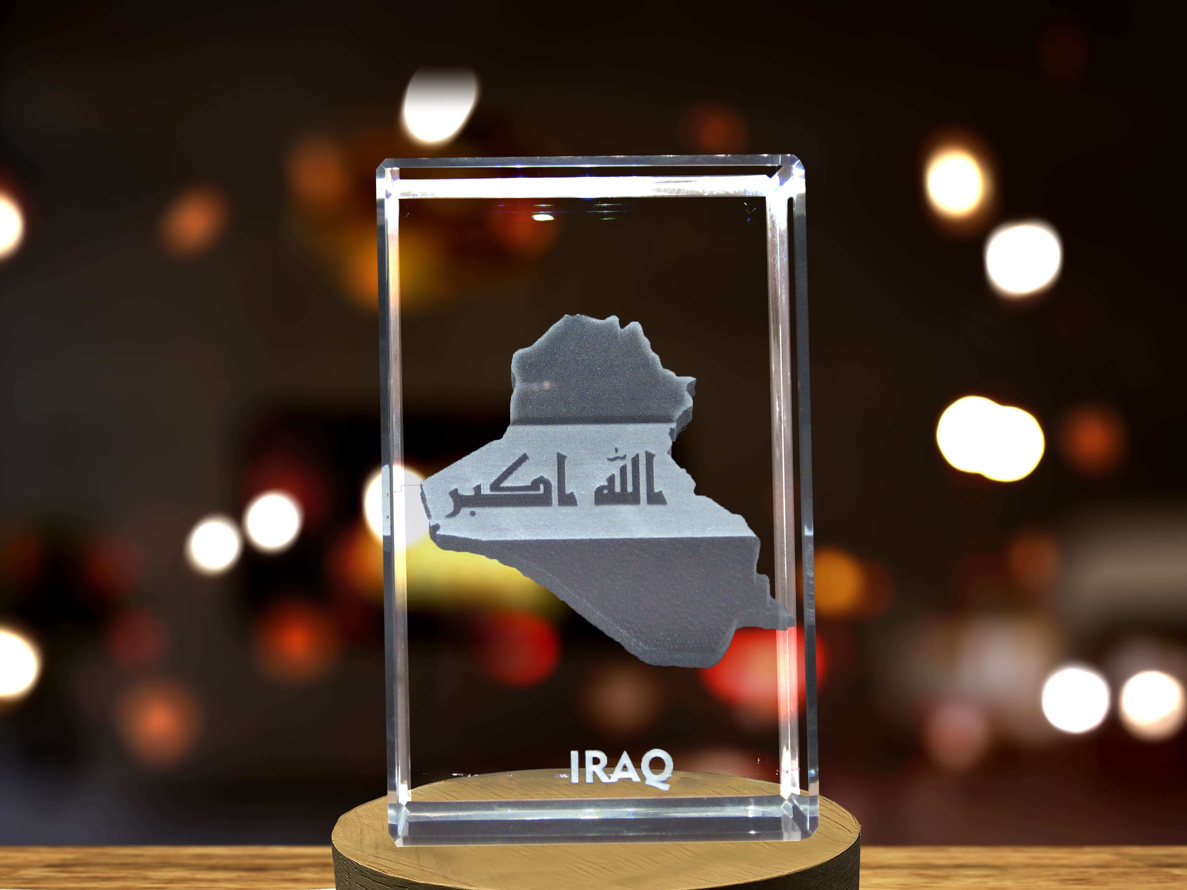 Iraq 3D Engraved Crystal 3D Engraved Crystal Keepsake/Gift/Decor/Collectible/Souvenir A&B Crystal Collection