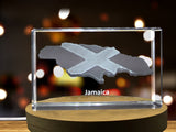 Jamaica 3D Engraved Crystal 3D Engraved Crystal Keepsake/Gift/Decor/Collectible/Souvenir A&B Crystal Collection