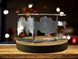 Kazakhstan 3D Engraved Crystal 3D Engraved Crystal Keepsake/Gift/Decor/Collectible/Souvenir A&B Crystal Collection