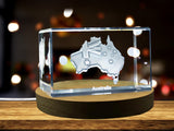 Australia 3D Engraved Crystal | 3D Engraved Crystal Keepsake A&B Crystal Collection