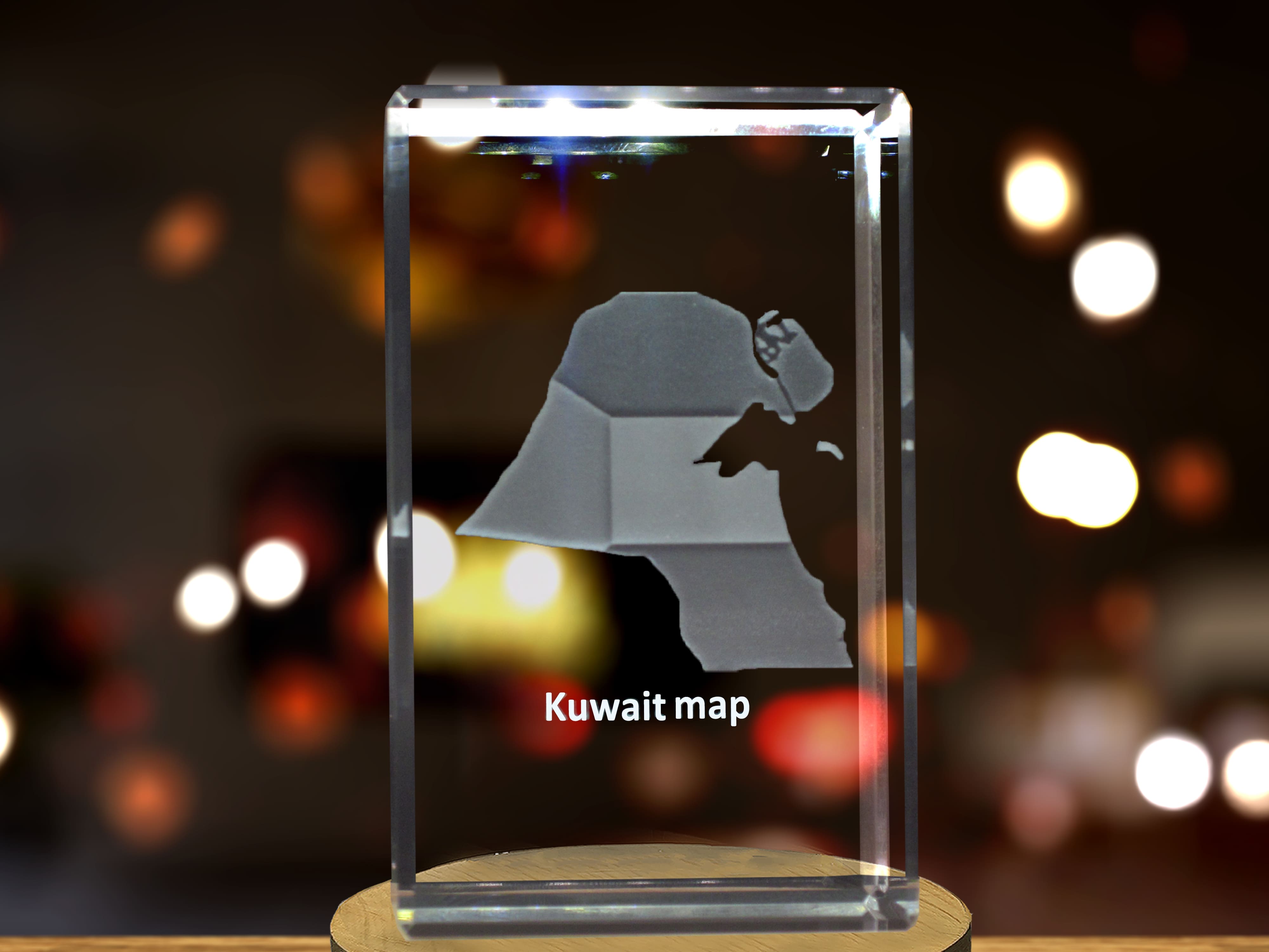 Kuwait 3D Engraved Crystal 3D Engraved Crystal Keepsake/Gift/Decor/Collectible/Souvenir A&B Crystal Collection