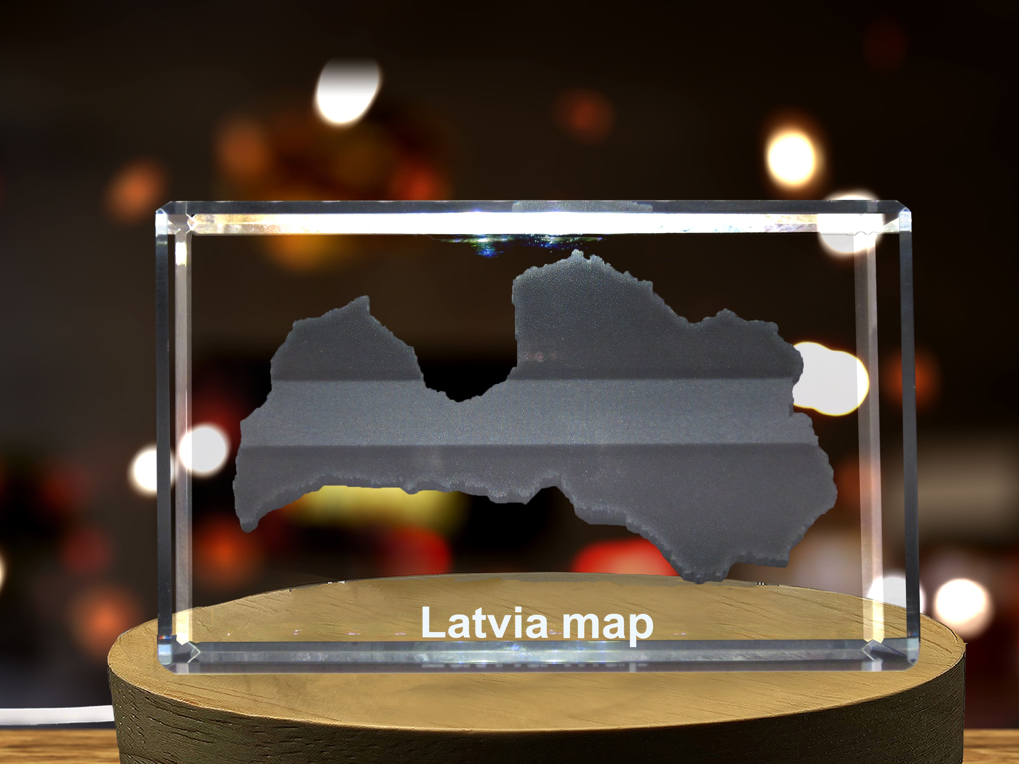 Latvia 3D Engraved Crystal 3D Engraved Crystal Keepsake/Gift/Decor/Collectible/Souvenir A&B Crystal Collection