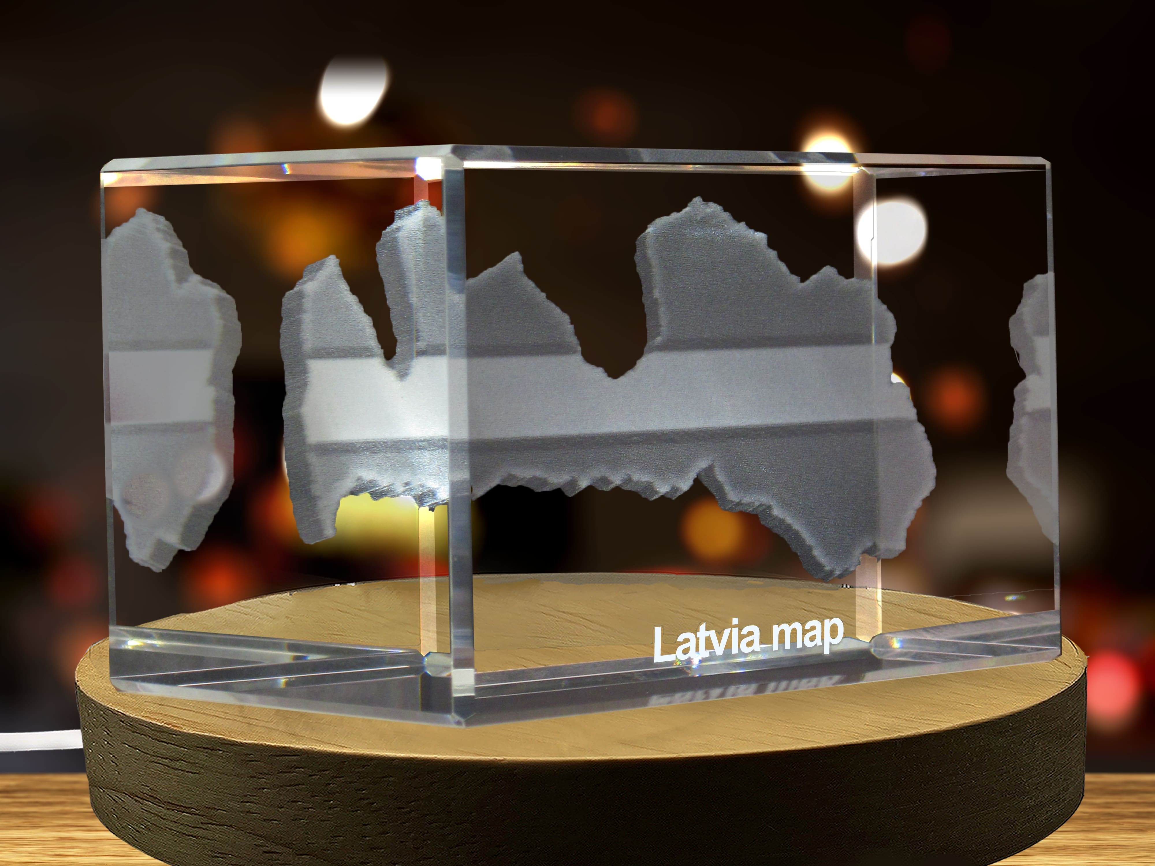 Latvia 3D Engraved Crystal 3D Engraved Crystal Keepsake/Gift/Decor/Collectible/Souvenir A&B Crystal Collection