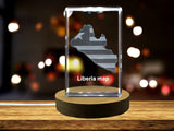 Liberia 3D Engraved Crystal 3D Engraved Crystal Keepsake/Gift/Decor/Collectible/Souvenir A&B Crystal Collection