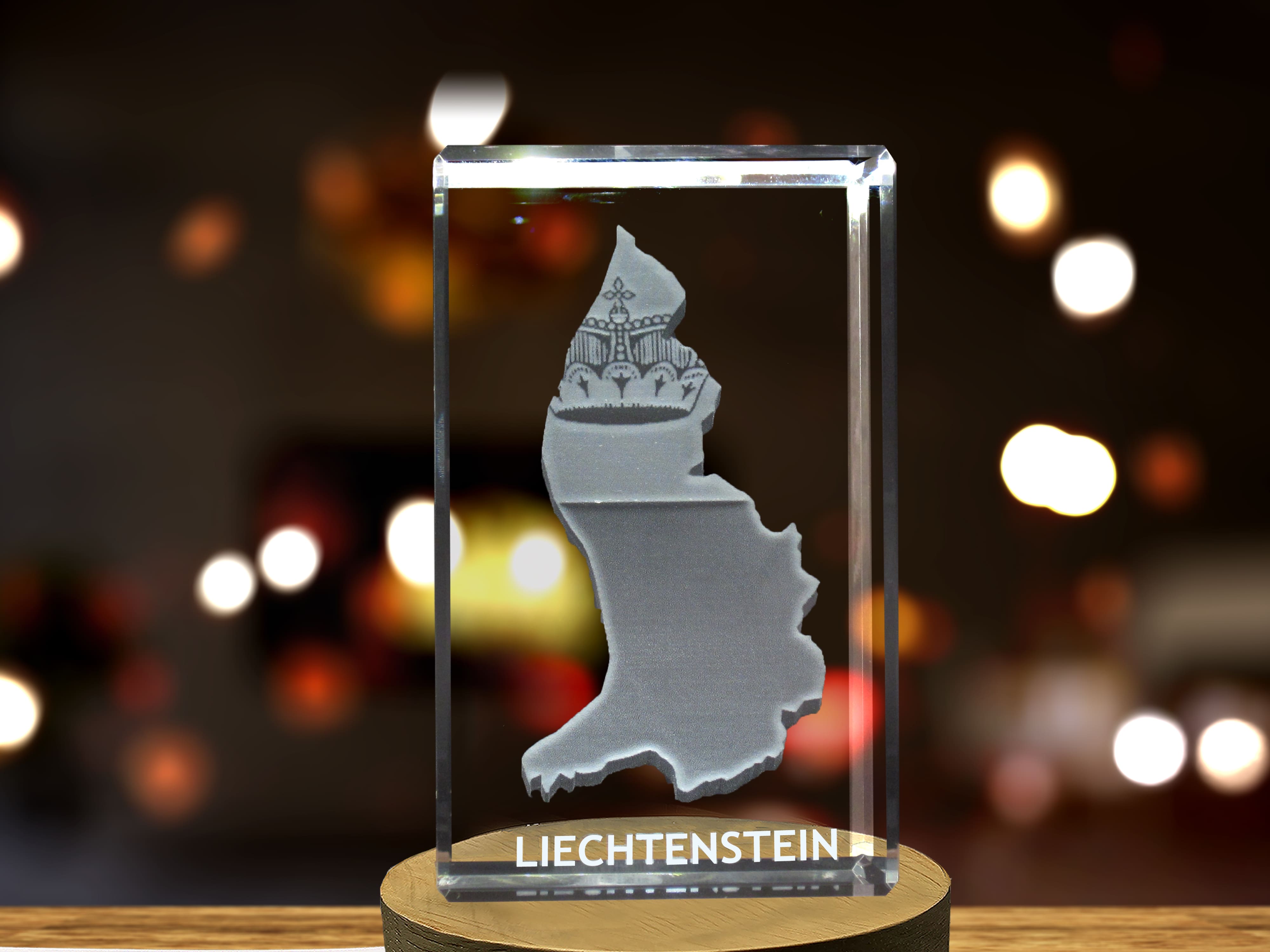 Liechtenstein 3D Engraved Crystal 3D Engraved Crystal Keepsake/Gift/Decor/Collectible/Souvenir A&B Crystal Collection