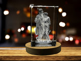 Krishna and Radha 3D Engraved Crystal Keepsake with LED Base Light A&B Crystal Collection