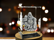 Chinese Buddha 3D Engraved Crystal 