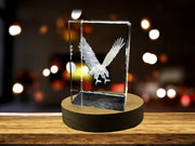 American Eagle 3D Engraved Crystal Collectible Keepsake