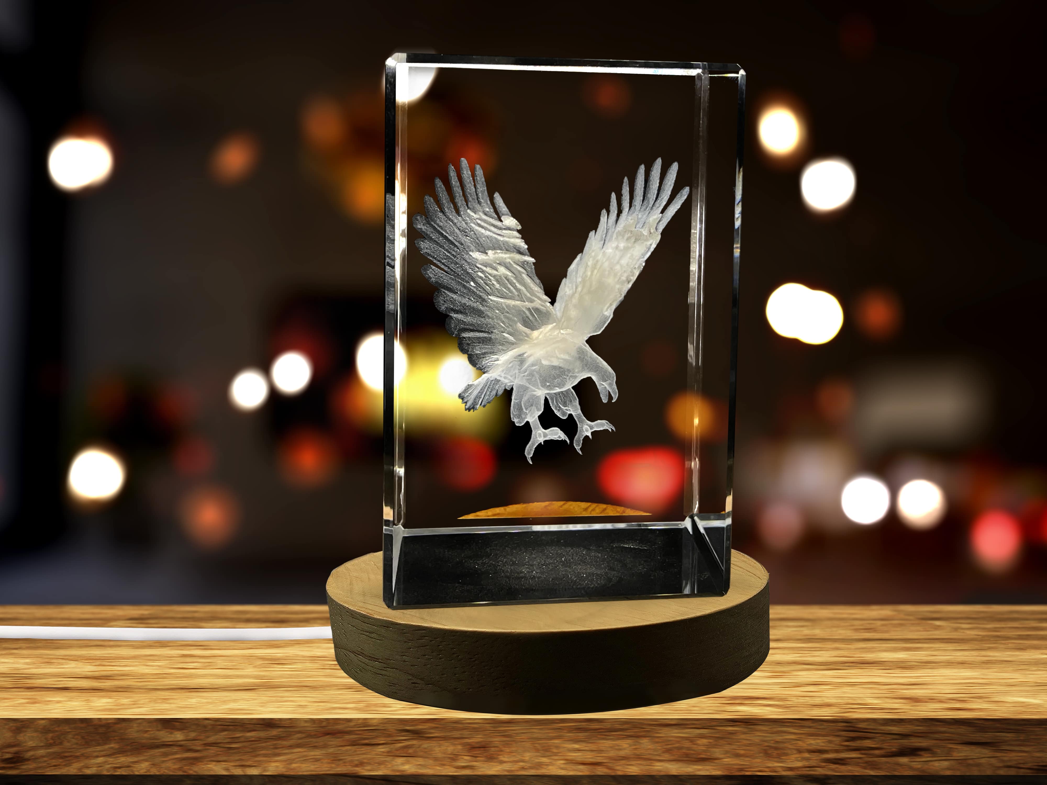 American Eagle 3D Engraved Crystal Collectible Keepsake A&B Crystal Collection