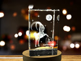 Capricorn Zodiac Sign 3D Engraved Crystal Keepsake Gift A&B Crystal Collection