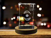Poissons Zodiac Signe 3D Cadeau de souvenir de cristal gravé gravé