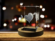Cupid’s Arrow Heart 3D Engraved Crystal 