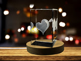 Cupid’s Arrow Heart 3D Engraved Crystal Anniversary Gift