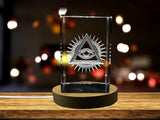The All-Seeing Eye 3D Engraved Crystal Keepsake A&B Crystal Collection