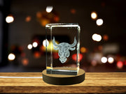 Taurus Zodiac Sign 3D Engraved Crystal 