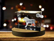 Leo Zodiac Sign 3D Engraved Crystal Keepsake Gift with Free LED Base Light