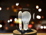 Lightbulb 3D Engraved Crystal Novelty Decor A&B Crystal Collection