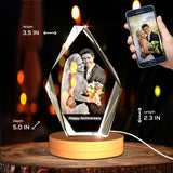 Personalized Photo Gifts Iceberg Large With LED Base A&B Crystal Collection