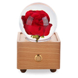 Real Preserved Flower Wireless Bluetooth Speaker, LED Night Light in Glass Dome