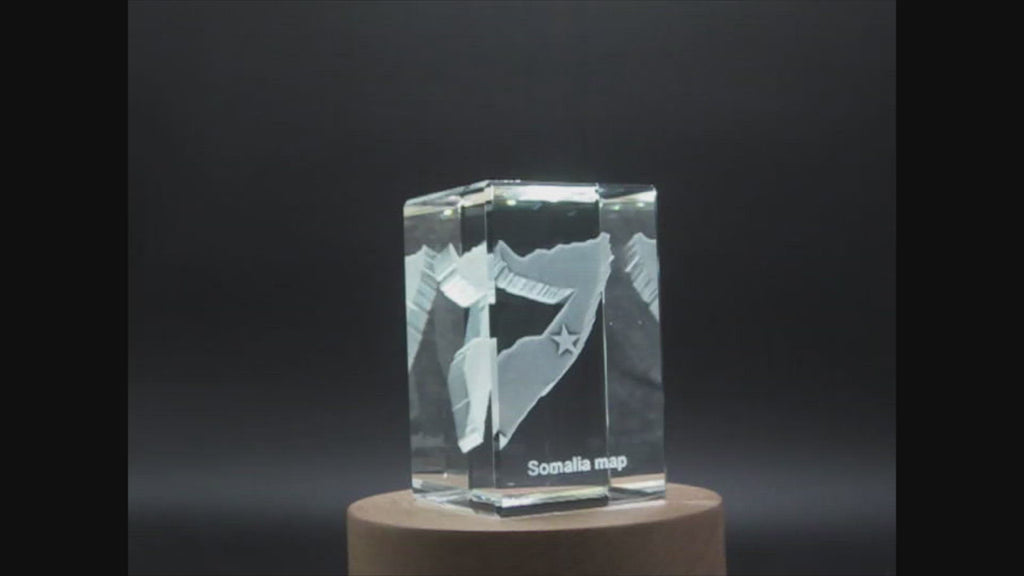 Somalia 3D Engraved Crystal 