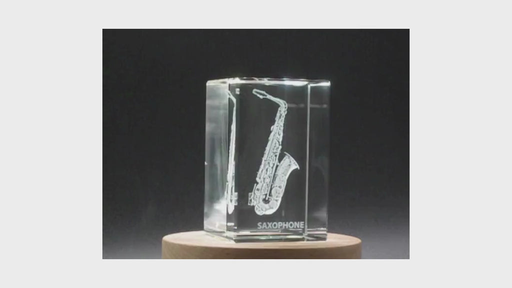 Saxophone 3D Engraved Crystal 