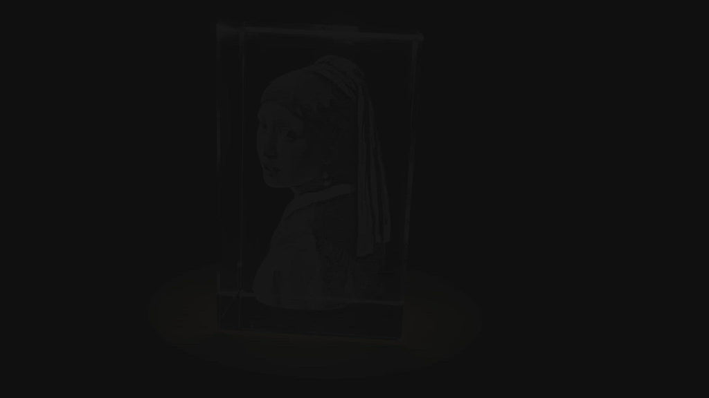 Girl with a Pearl Earring 3D Engraved Crystal 