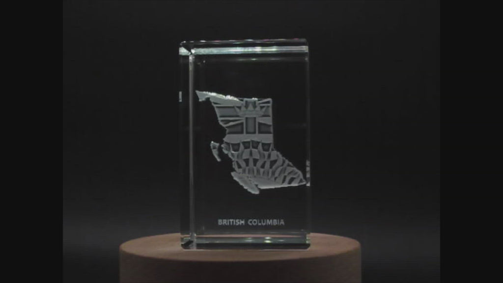 British Columbia 3D Engraved Crystal