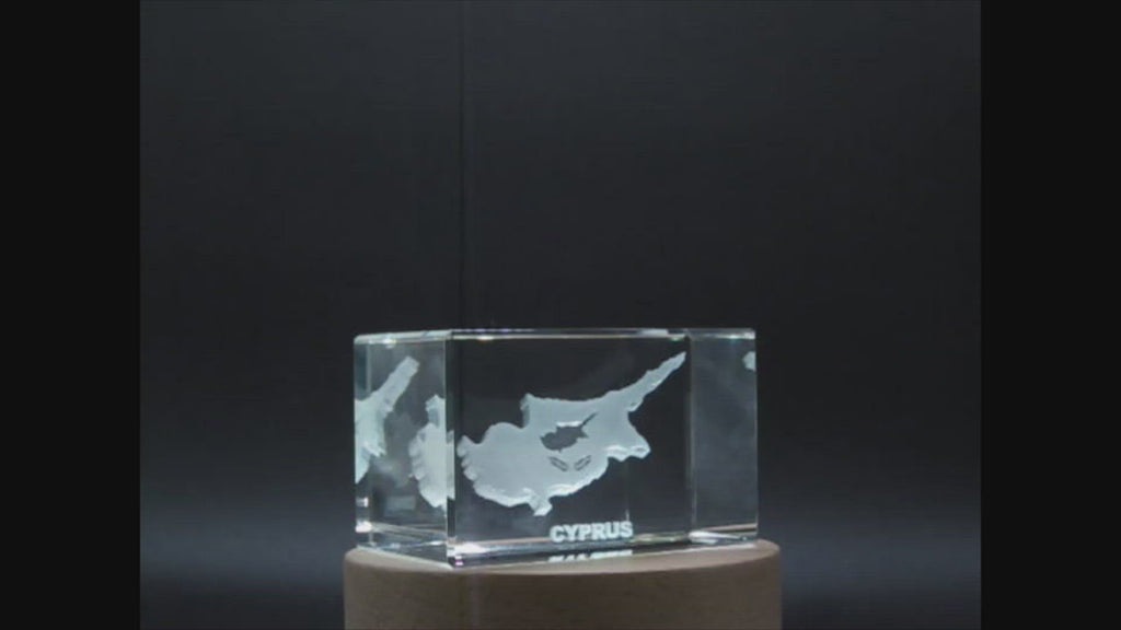 Cyprus 3D Engraved Crystal 
