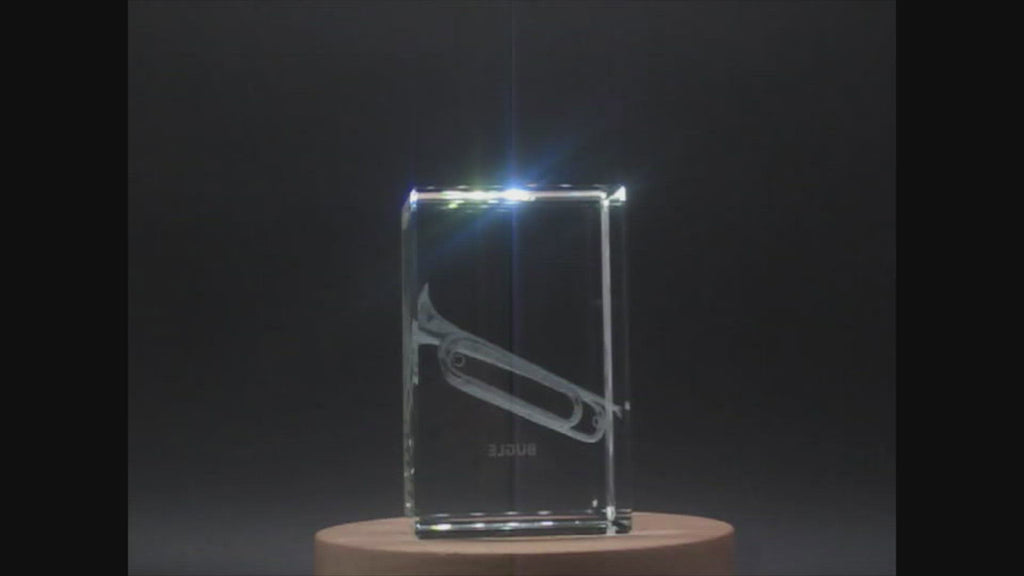 Bugle 3D Engraved Crystal
