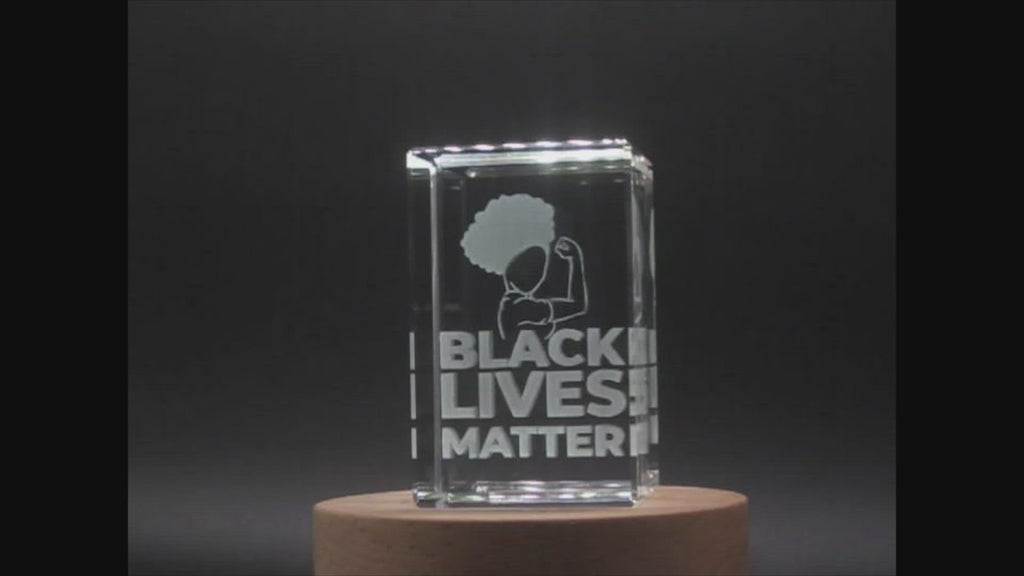 The Fight against Racism 3D Engraved Crystal 
