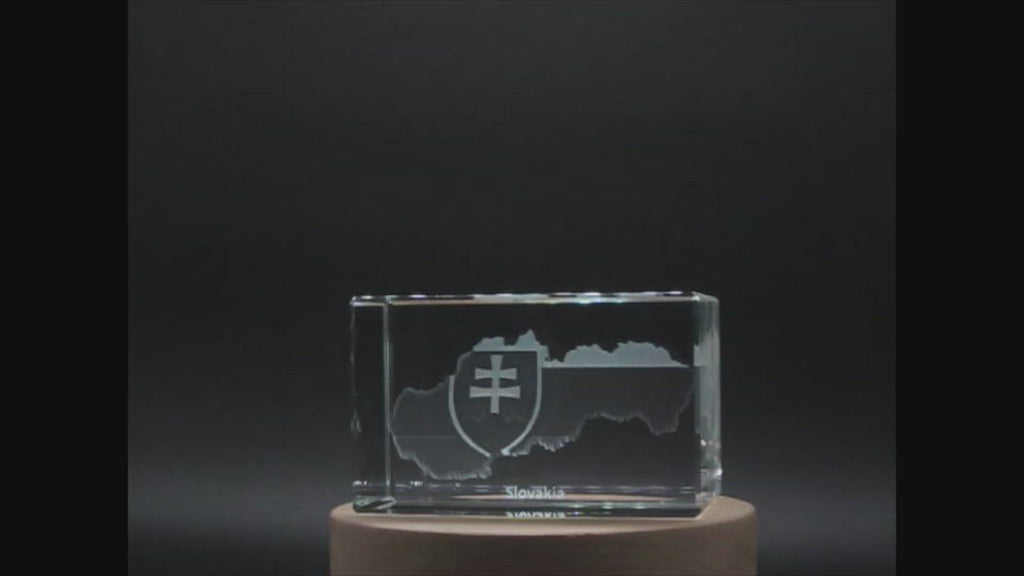 Slovakia 3D Engraved Crystal 