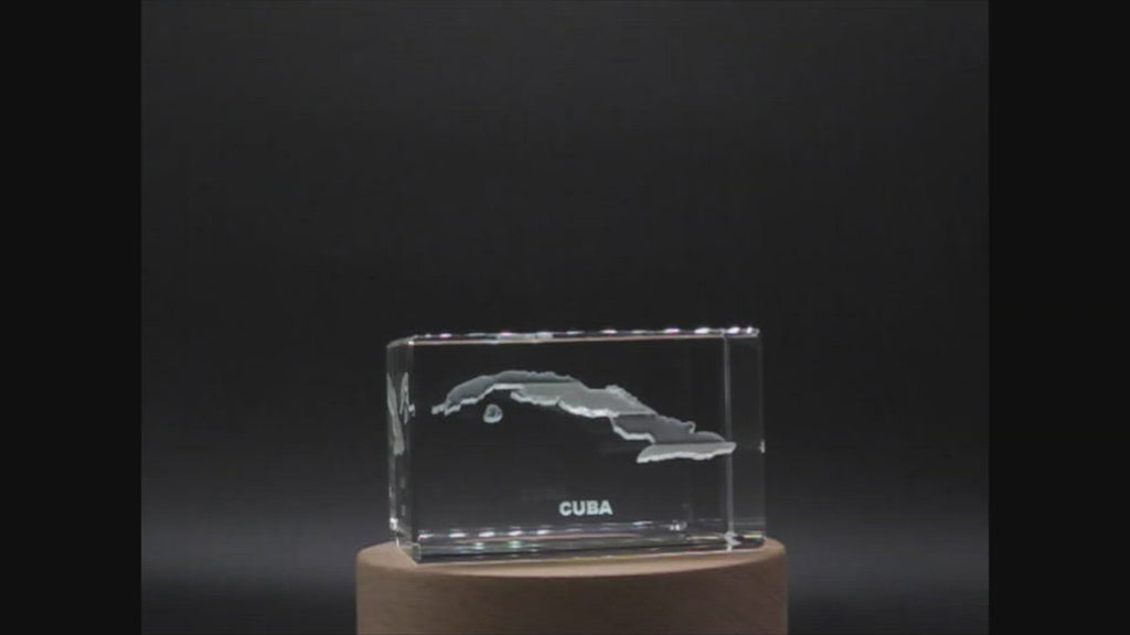 Cuba 3D Engraved Crystal 