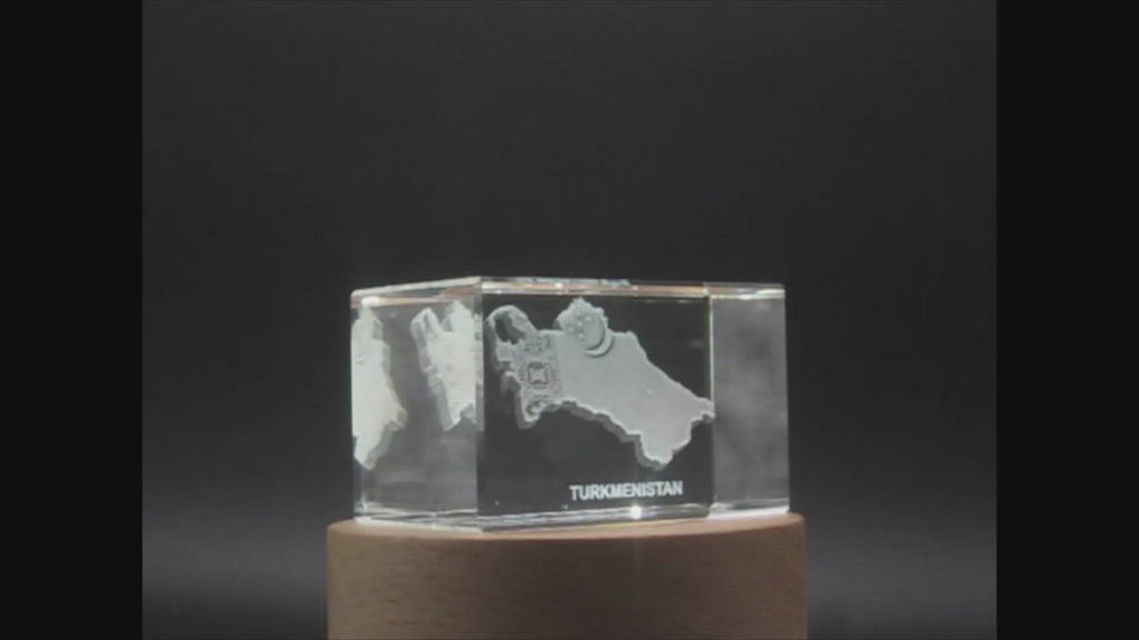 Turkmenistan 3D Engraved Crystal