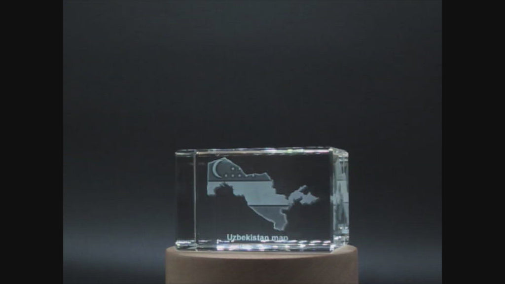 Uzbekistan 3D Engraved Crystal 