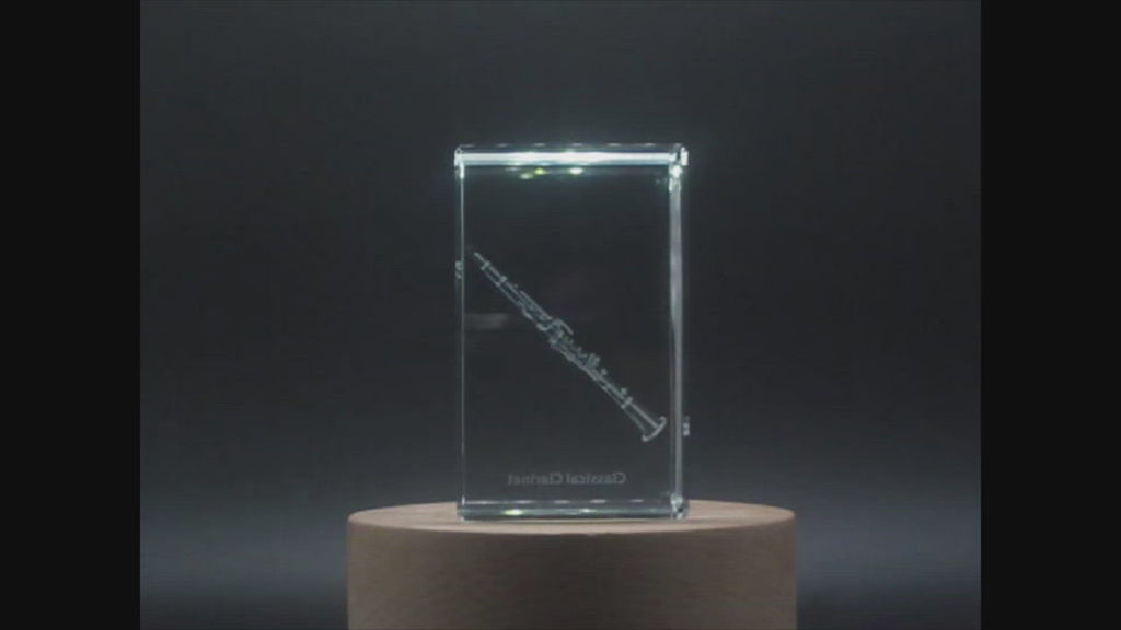Clarinet 3D Engraved Crystal 