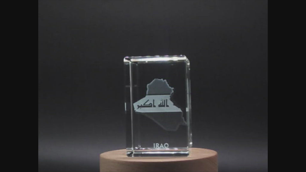 Iraq 3D Engraved Crystal 