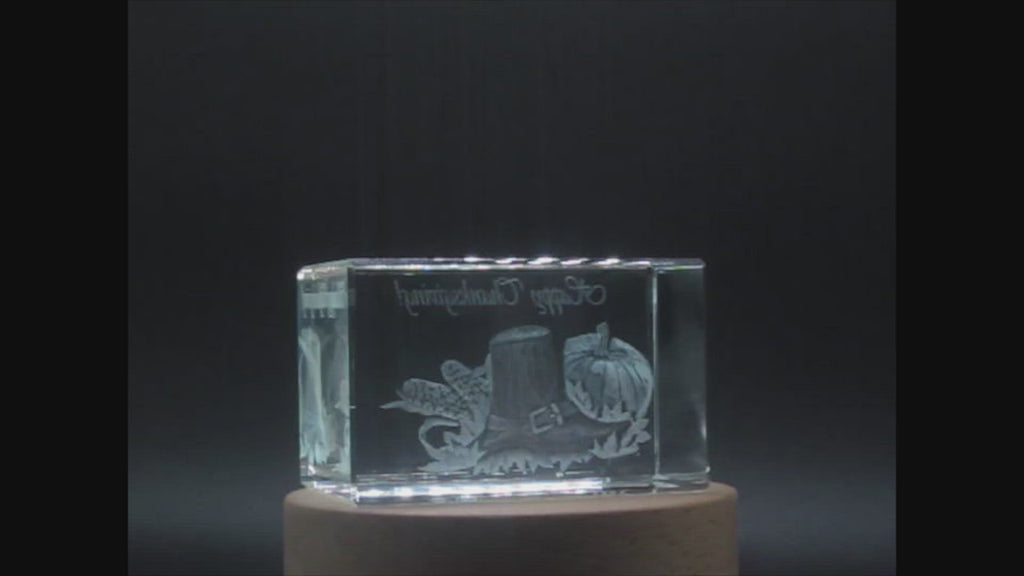 Thanksgiving 10 3D Engraved Crystal 